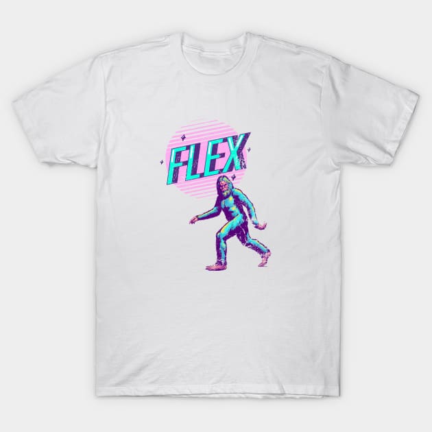 Sasquatch Flex (Distressed) T-Shirt by Blerdy Laundry